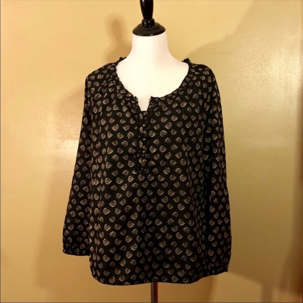 Black and Tan‎ Dressy Blouse